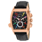 Christian Van Sant Men's Automatic Watch Grandeur | Yellow SS + Black Dial + Leather Strap