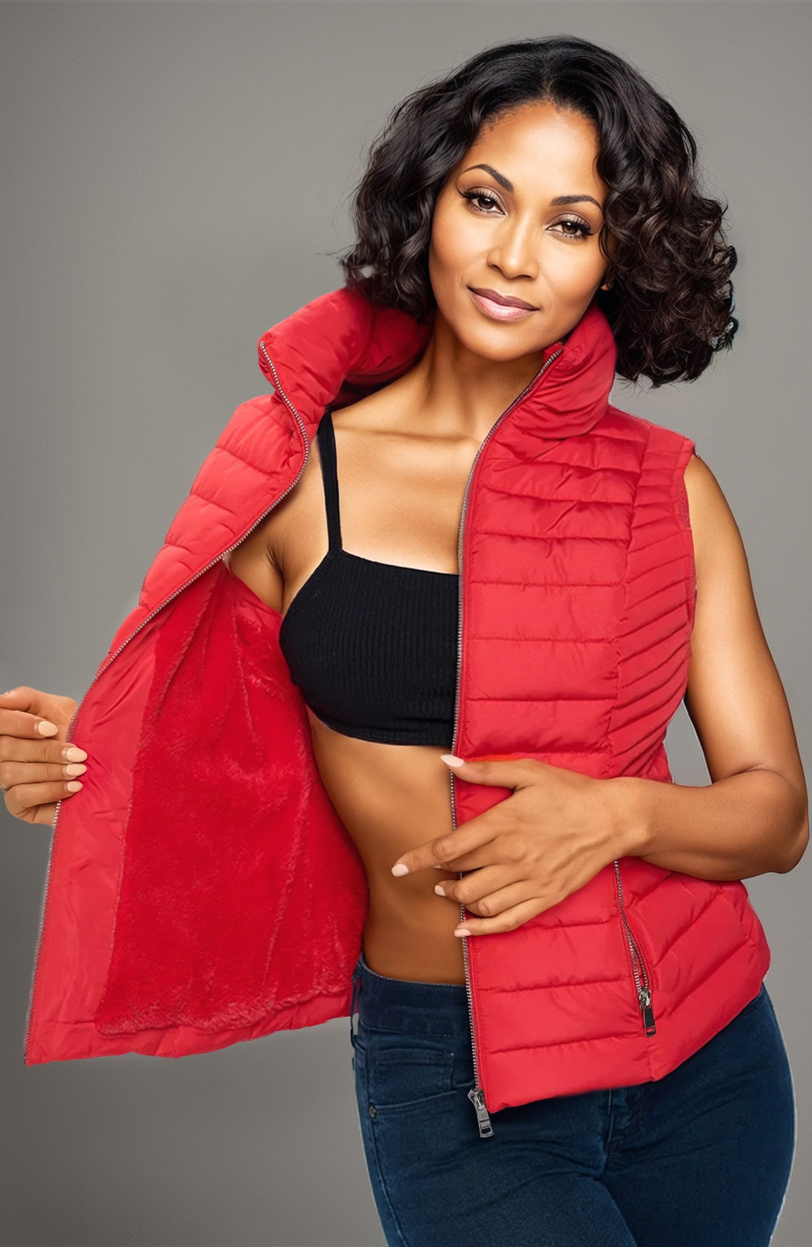 PuffTech Women's High Collar Quilted Vest