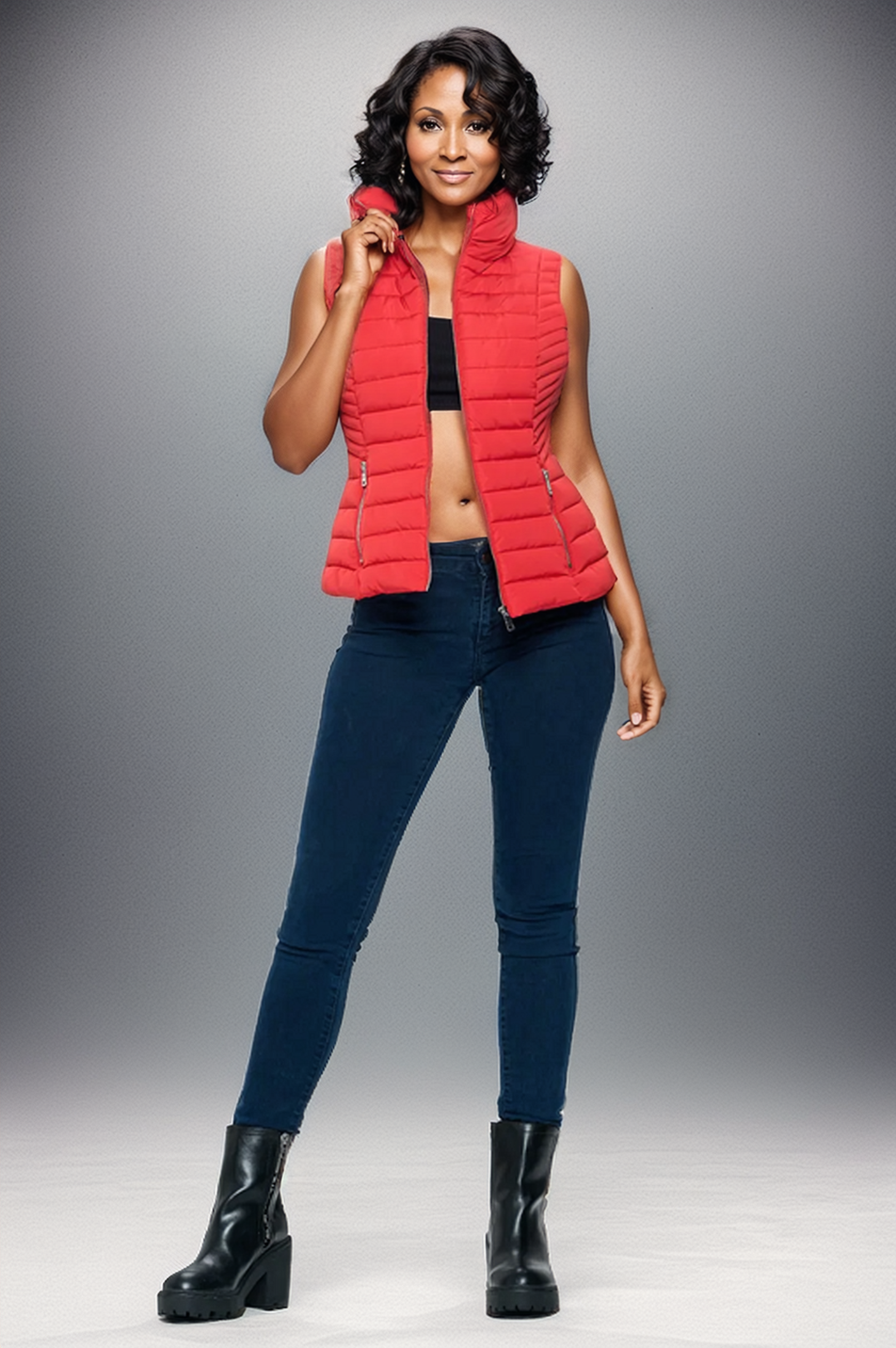 PuffTech Women's High Collar Quilted Vest