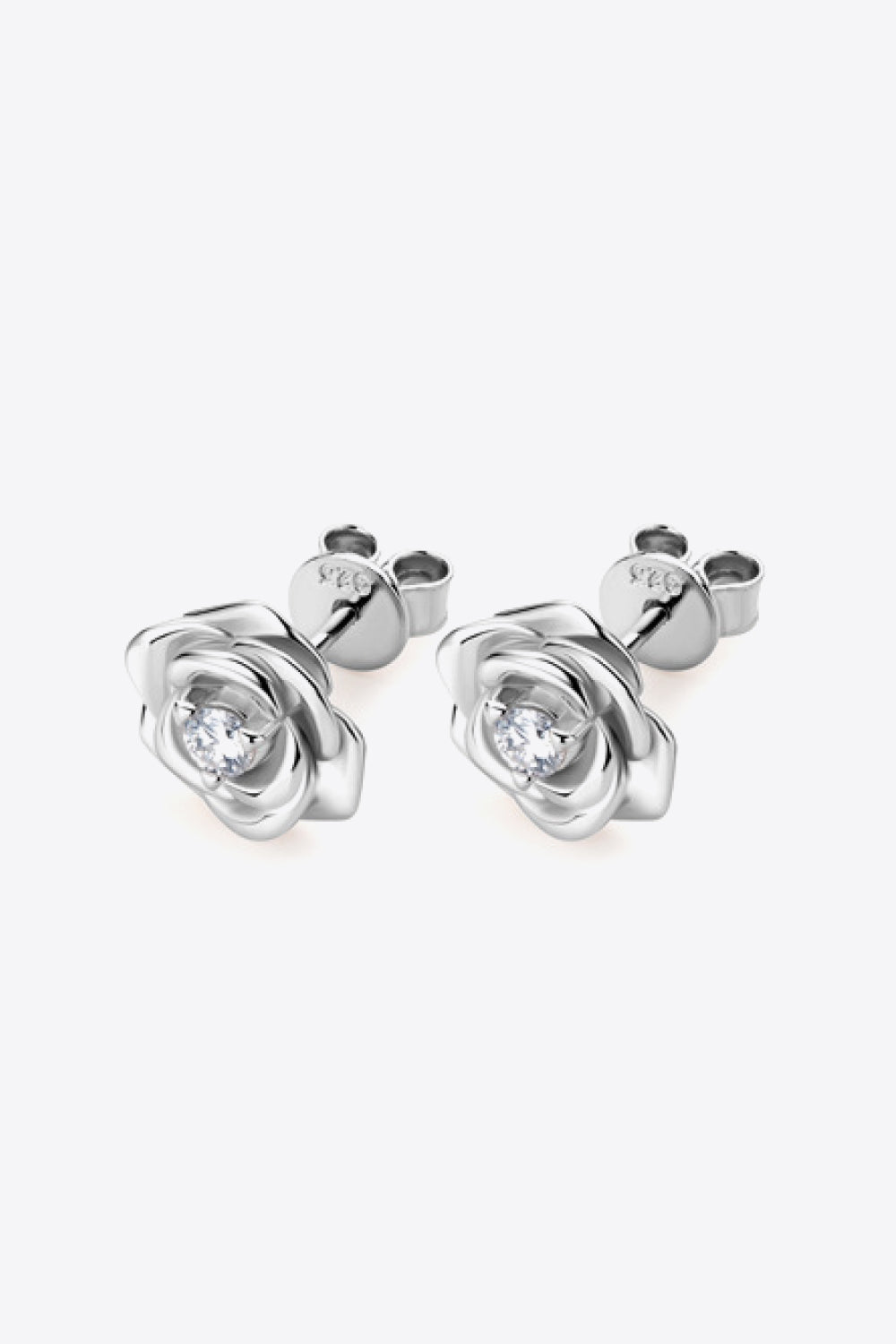 Flower Shape 925 Sterling Silver Stud Earrings