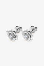Flower Shape 925 Sterling Silver Stud Earrings