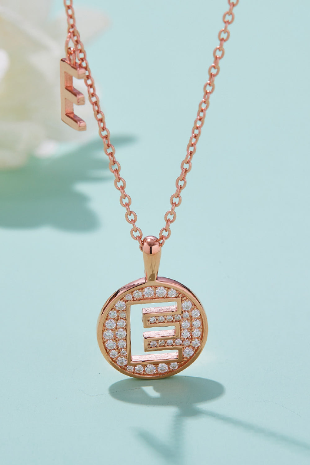 Letters A to J Pendant Necklace with Moissanites