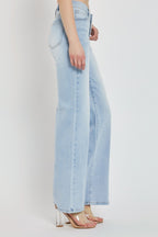 Wide Leg V-Dipped Front Waist Jeans