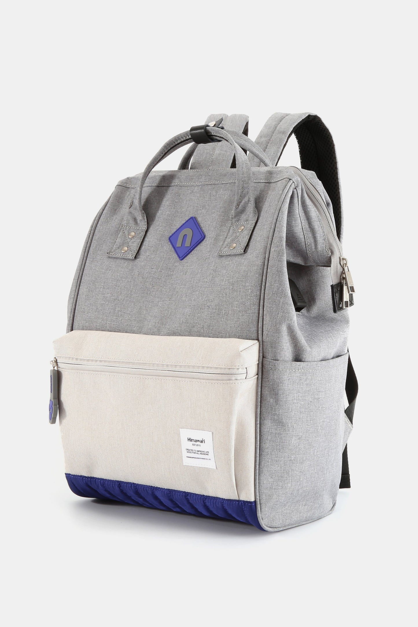 Contrast Backpack Bag with External USB Port