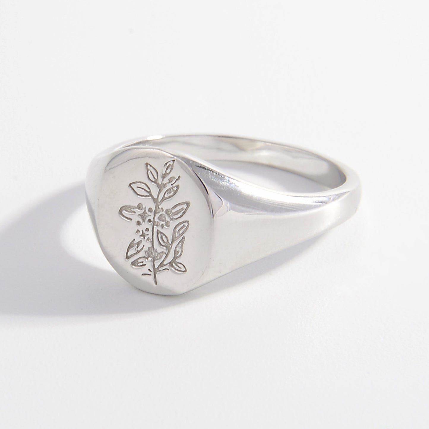 Engraved 925 Sterling Silver Signet Ring