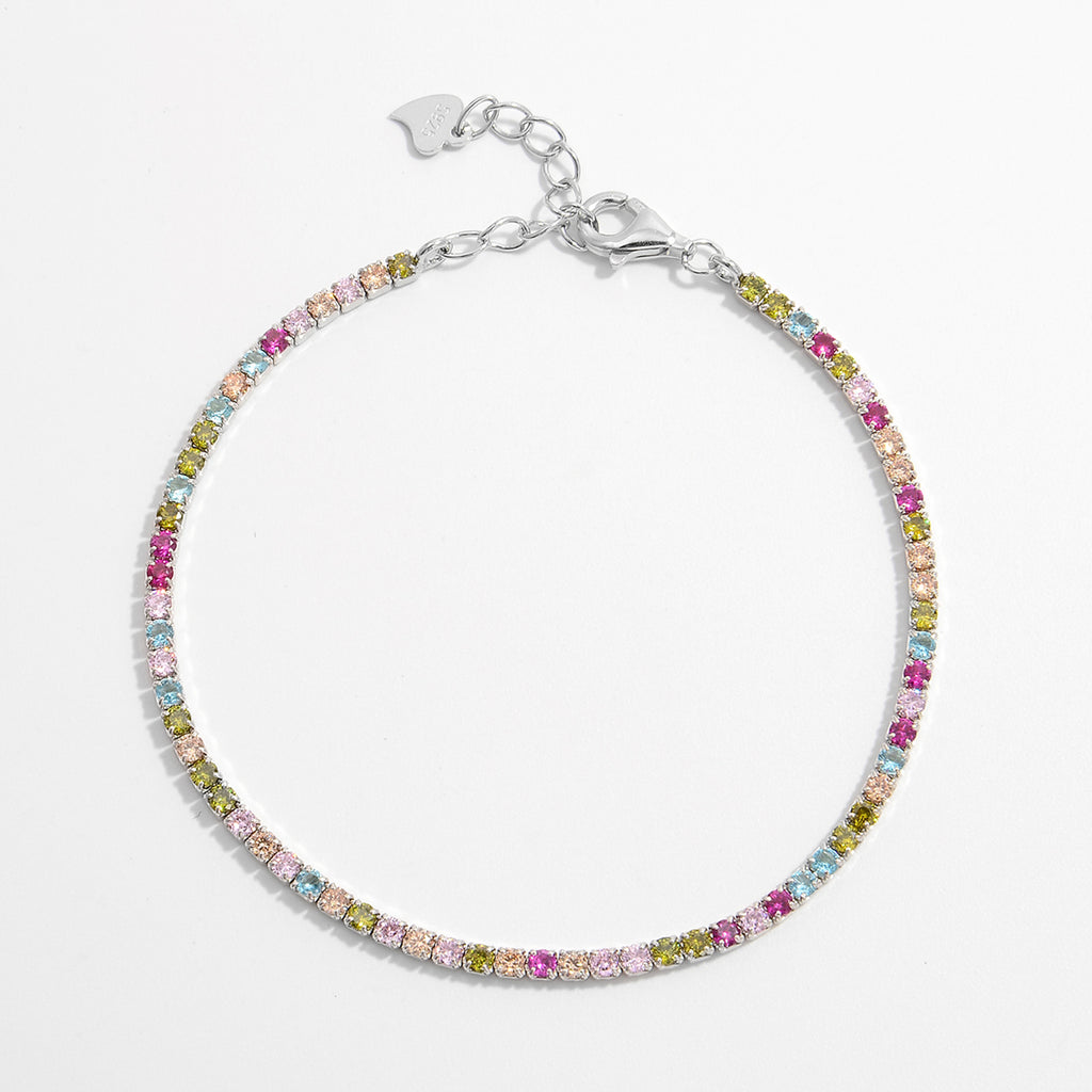 Color Zircon Silver Bracelet