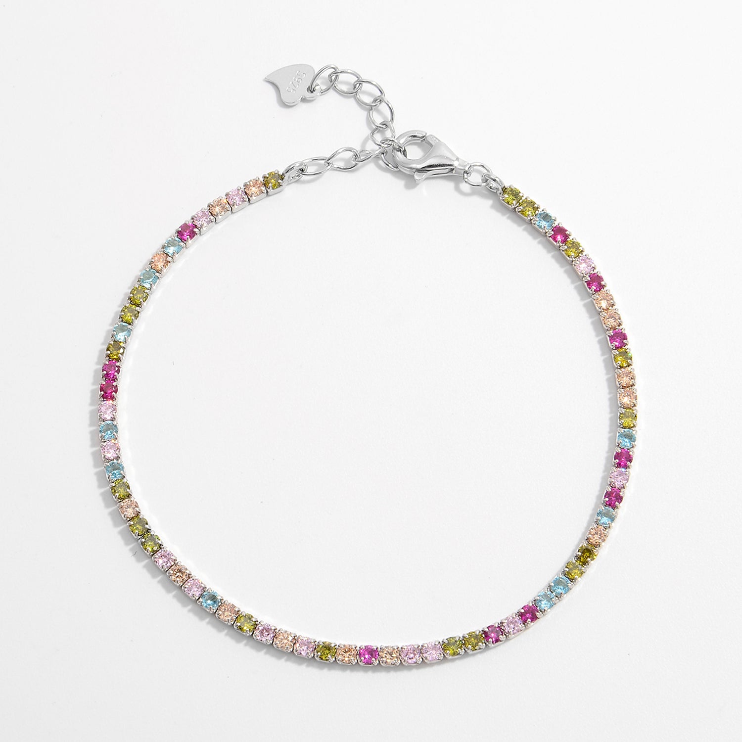 Color Zircon Silver Bracelet