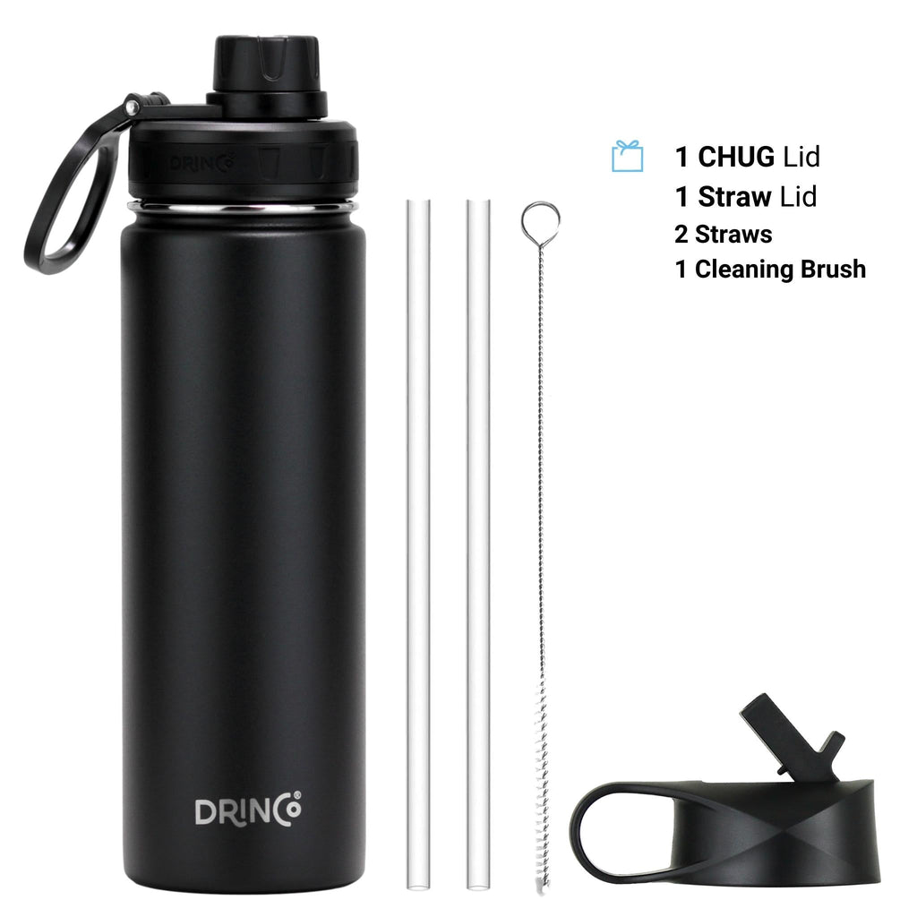 DRINCO® 22 Oz Stainless Steel Sport Water Bottle | Black