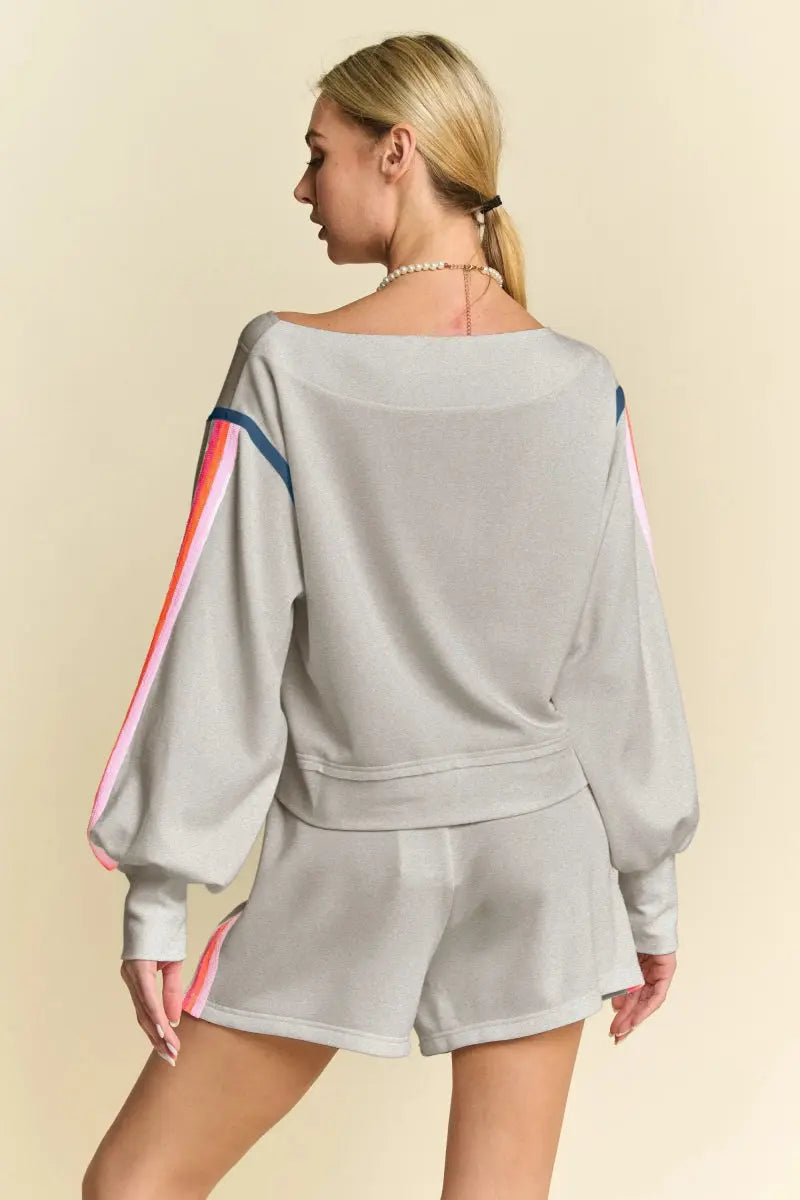 Two-Piece Sequin Stripe Sparkly Party Comfy Outfit Set