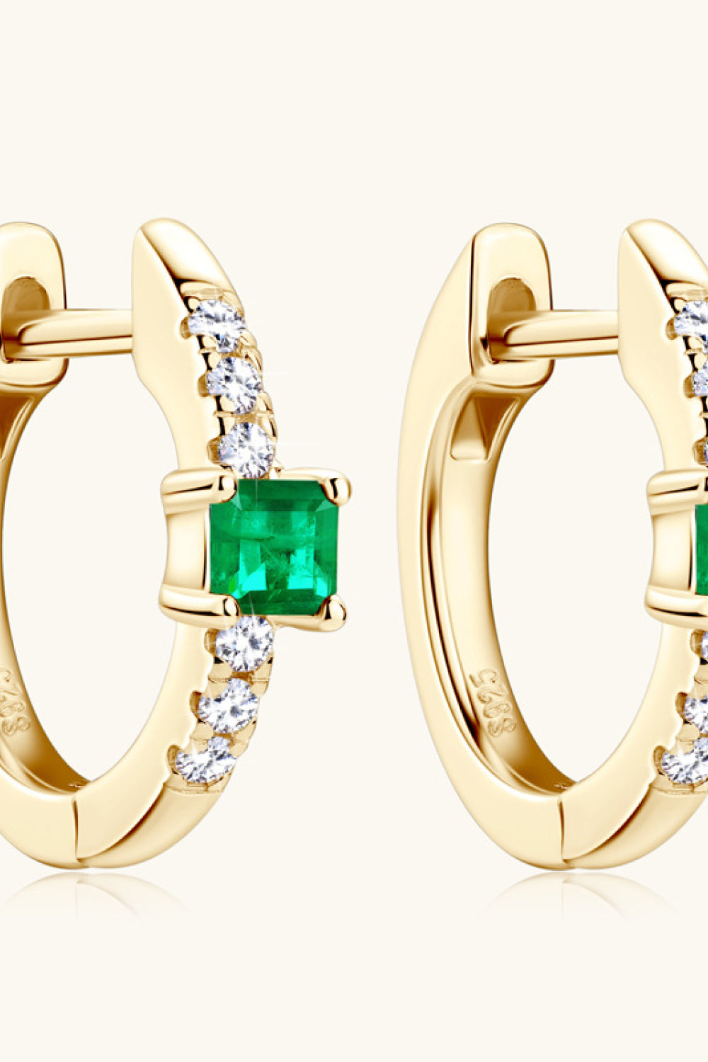 Emerald Hoop Earrings