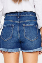 Frayed Hem Denim Shorts