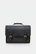 Hidesign Charles Large Double Gusset Leather 17" Laptop Compatible Briefcase | Black