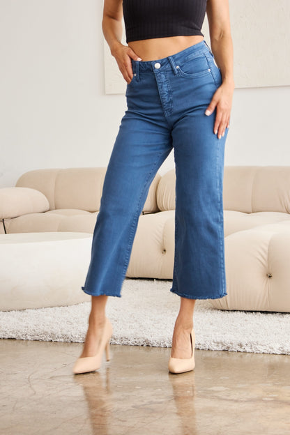 Crop Chloe Tummy Control High Waist Raw Hem Jeans