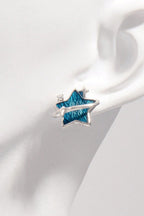 Blue Zircon Star Earrings