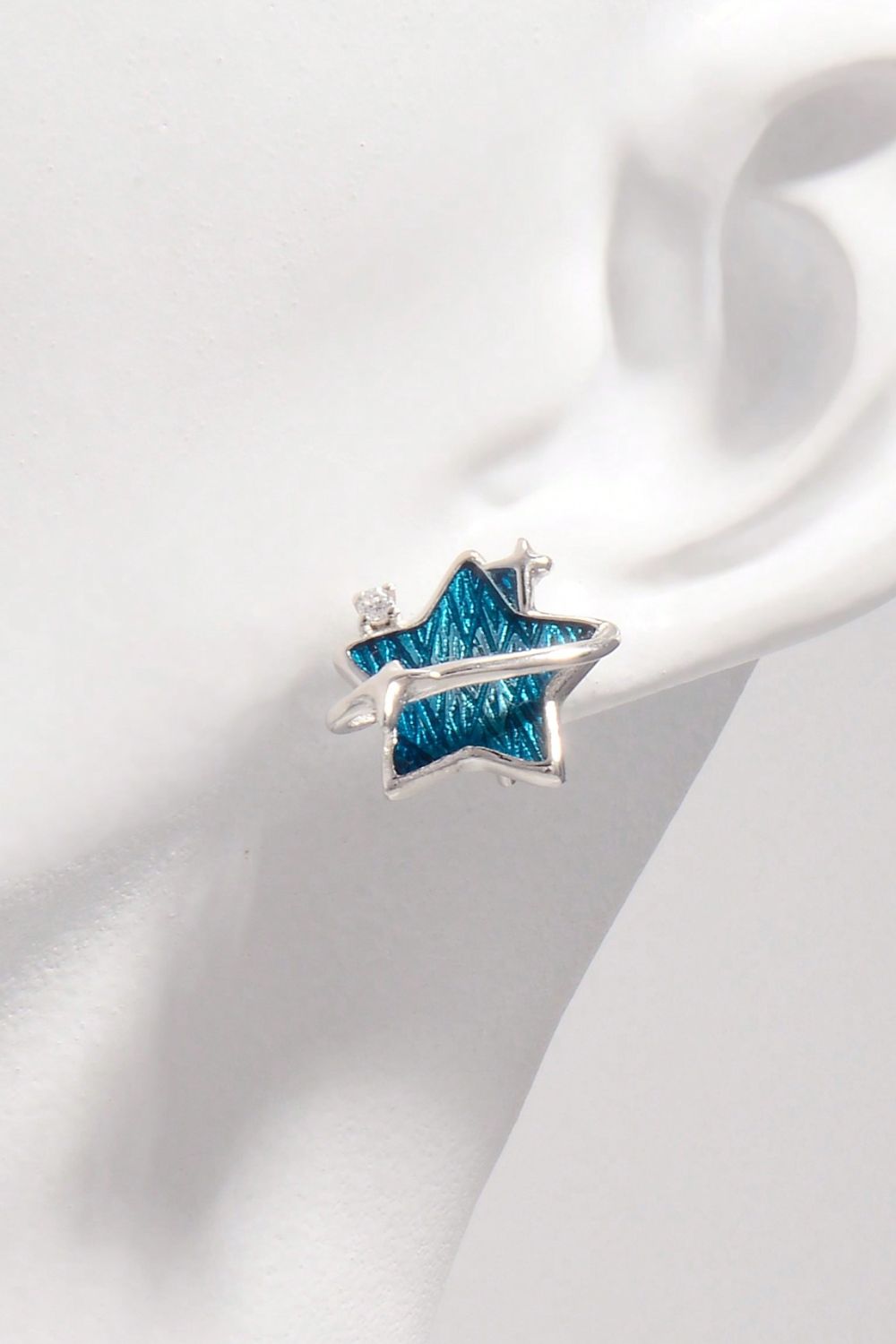 Blue Zircon Star Earrings