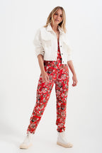 Denim Jacket with Diamante Fringing in White