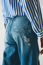 Destroyed Boyfriend Jeans in Blue
