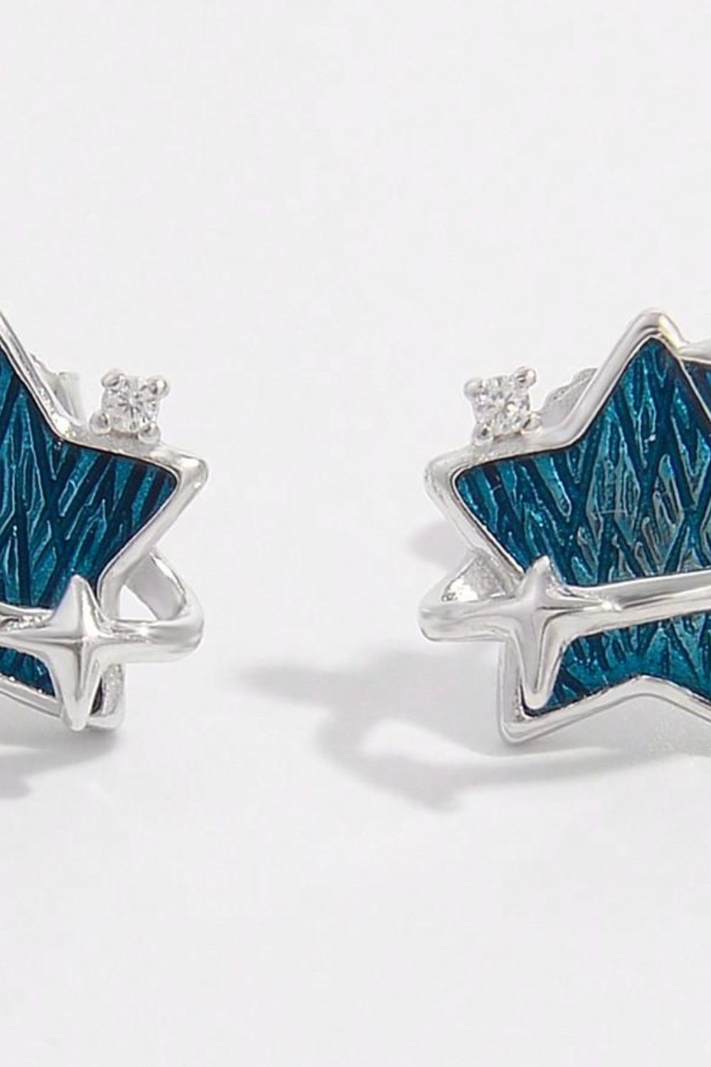 Blue Zircon Star Earrings