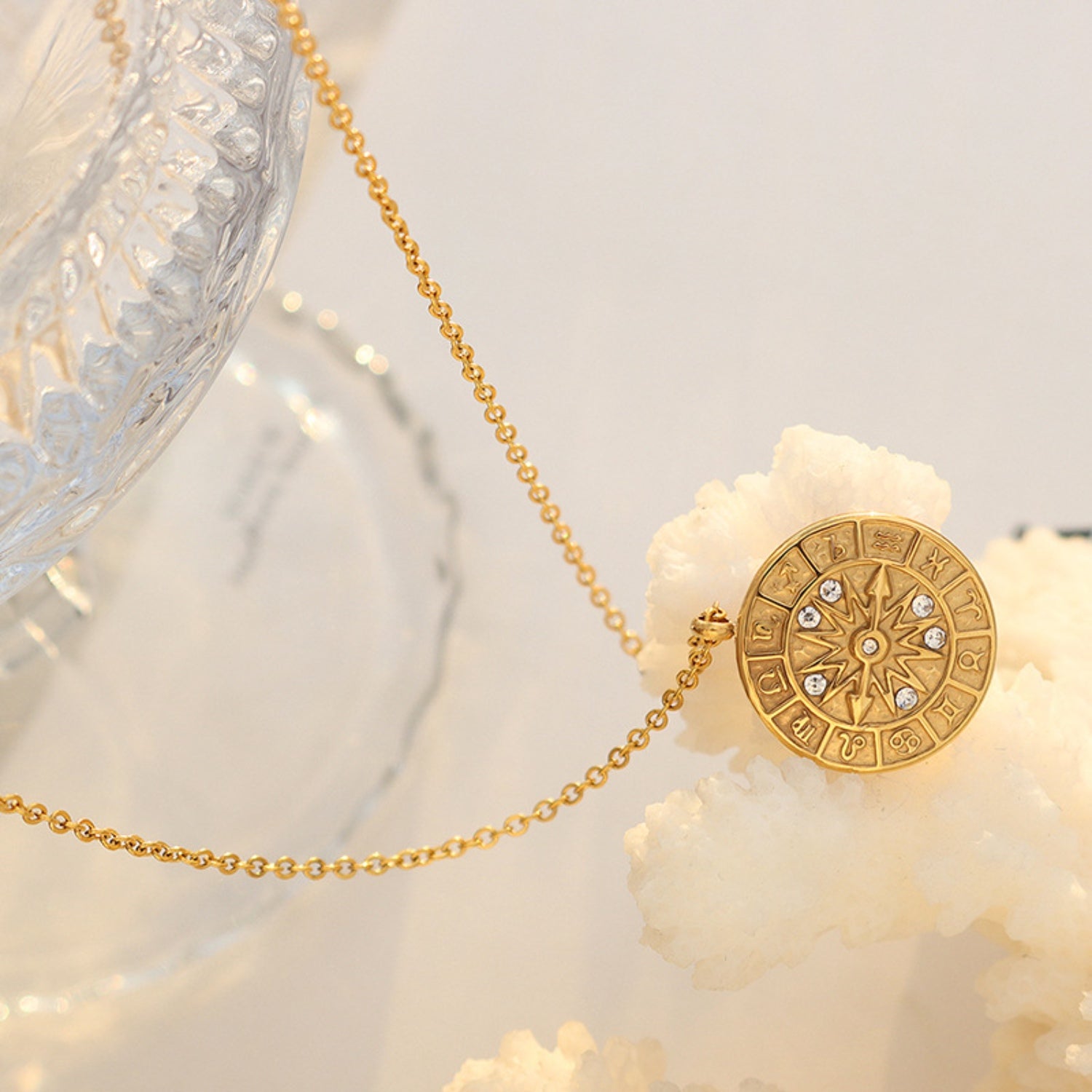 Timepiece Shape Zodiac Pendant Necklace