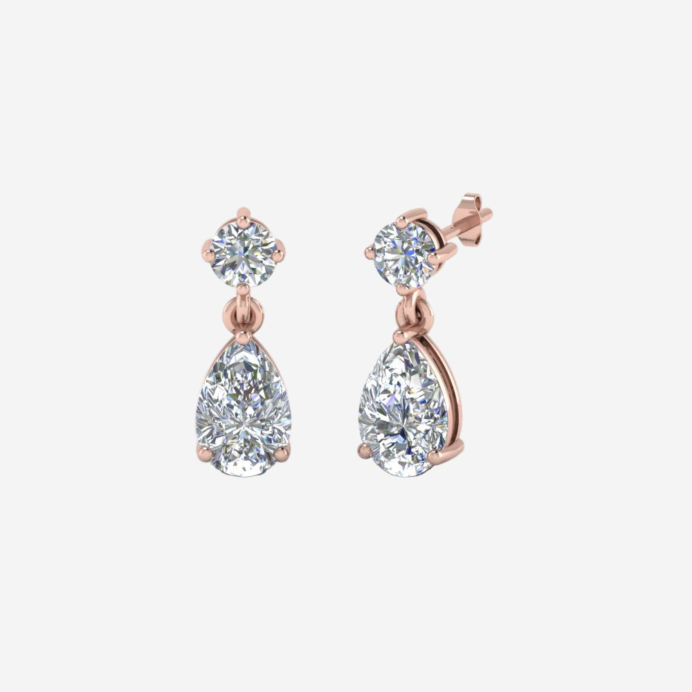 Gemstone Pear Drop Stud Earring
