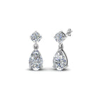 Gemstone Pear Drop Stud Earring