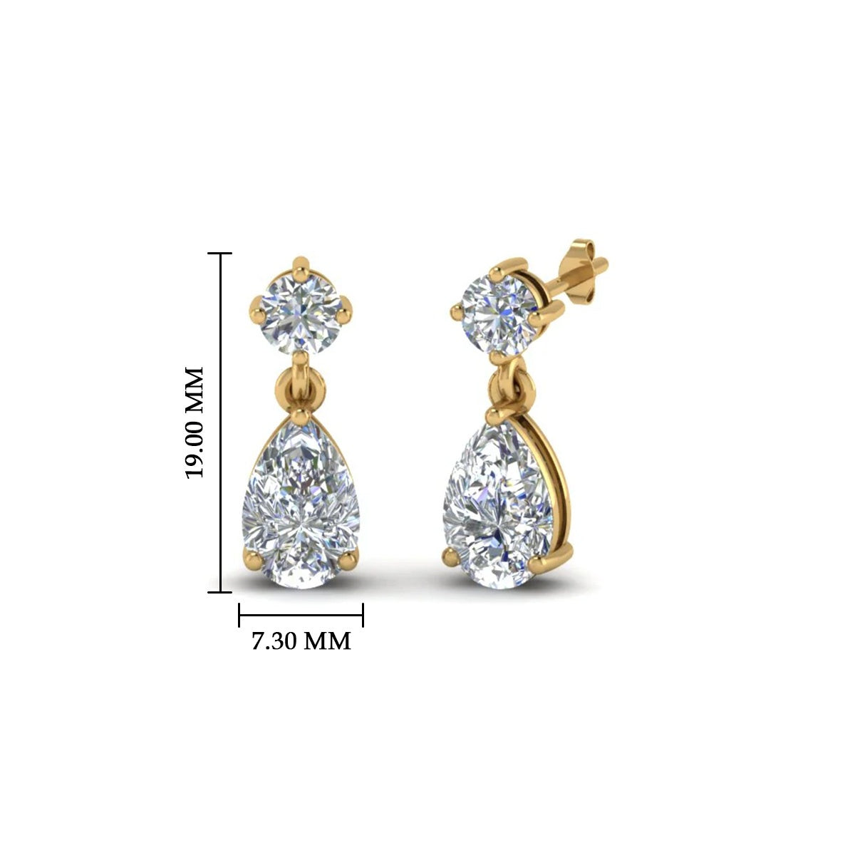 Gemstone Pear Drop Stud Earring