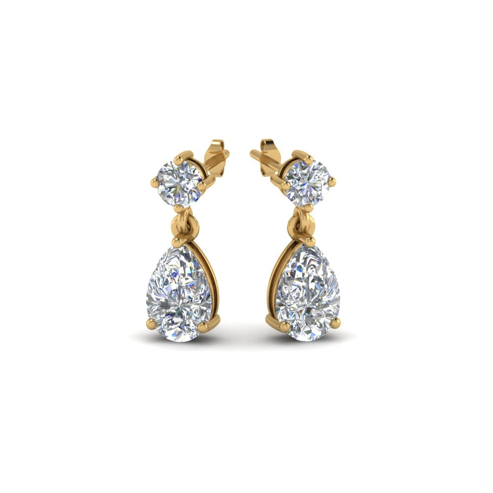 Gemstone Pear Drop Stud Earring