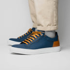 Diaz Rubberized Calfskin Sneaker Navy