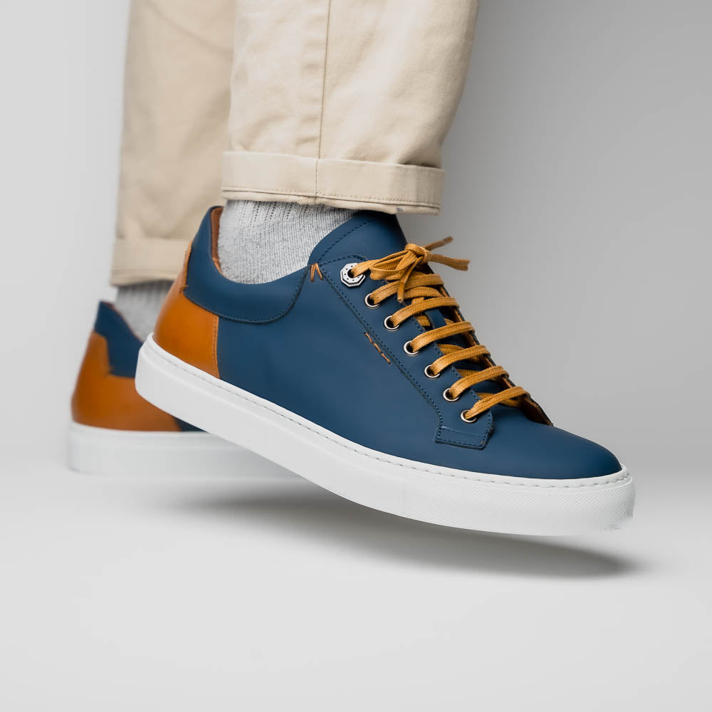 Diaz Rubberized Calfskin Sneaker Navy