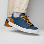 Diaz Rubberized Calfskin Sneaker Navy