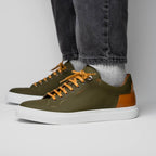 Diaz Rubberized Calfskin Sneaker Olive Green