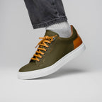 Diaz Rubberized Calfskin Sneaker Olive Green