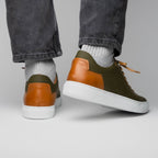 Diaz Rubberized Calfskin Sneaker Olive Green
