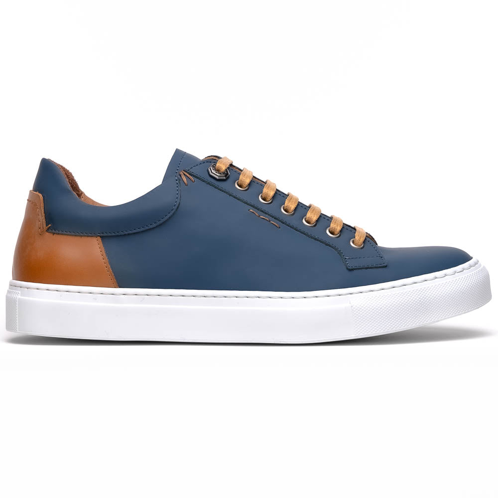 Diaz Rubberized Calfskin Sneaker Navy