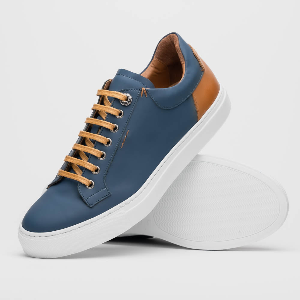 Diaz Rubberized Calfskin Sneaker Navy