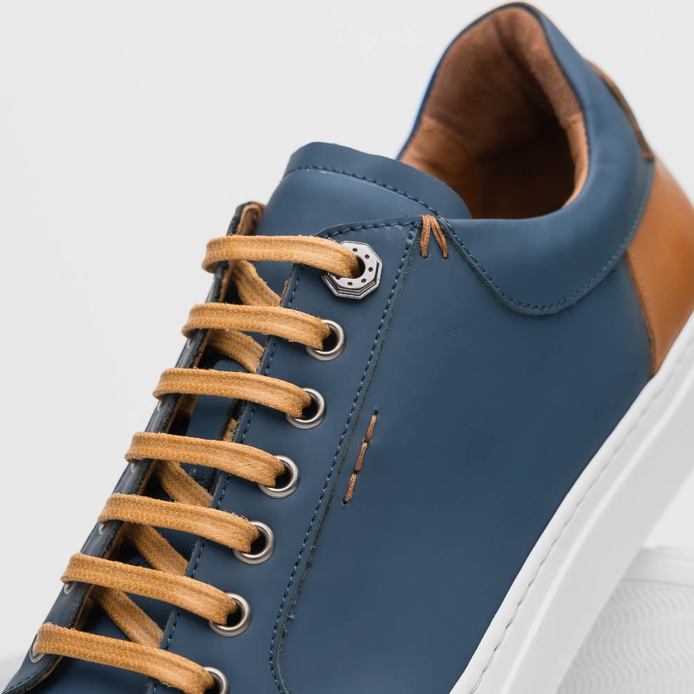 Diaz Rubberized Calfskin Sneaker Navy
