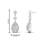 Double Drop Pear Halo Earring