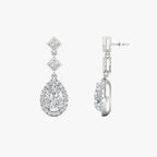 Double Drop Pear Halo Earring