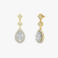 Double Drop Pear Halo Earring