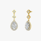 Double Drop Pear Halo Earring