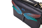 Dragonfly Black Top Handle Bag
