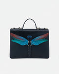 Dragonfly Black Top Handle Bag