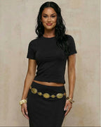 Slim Fit Solid Color Combed Cotton Top