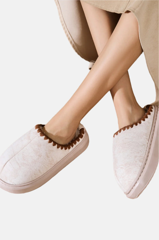 Thermal Round Toe Platform Slippers