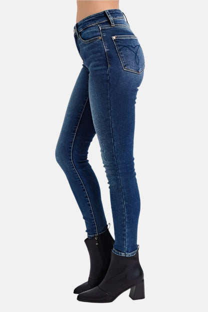 Mid-Rise Waist Skinny Jeans with Thermal Lining