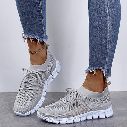 Breathable Mesh Lace-Up Sneakers