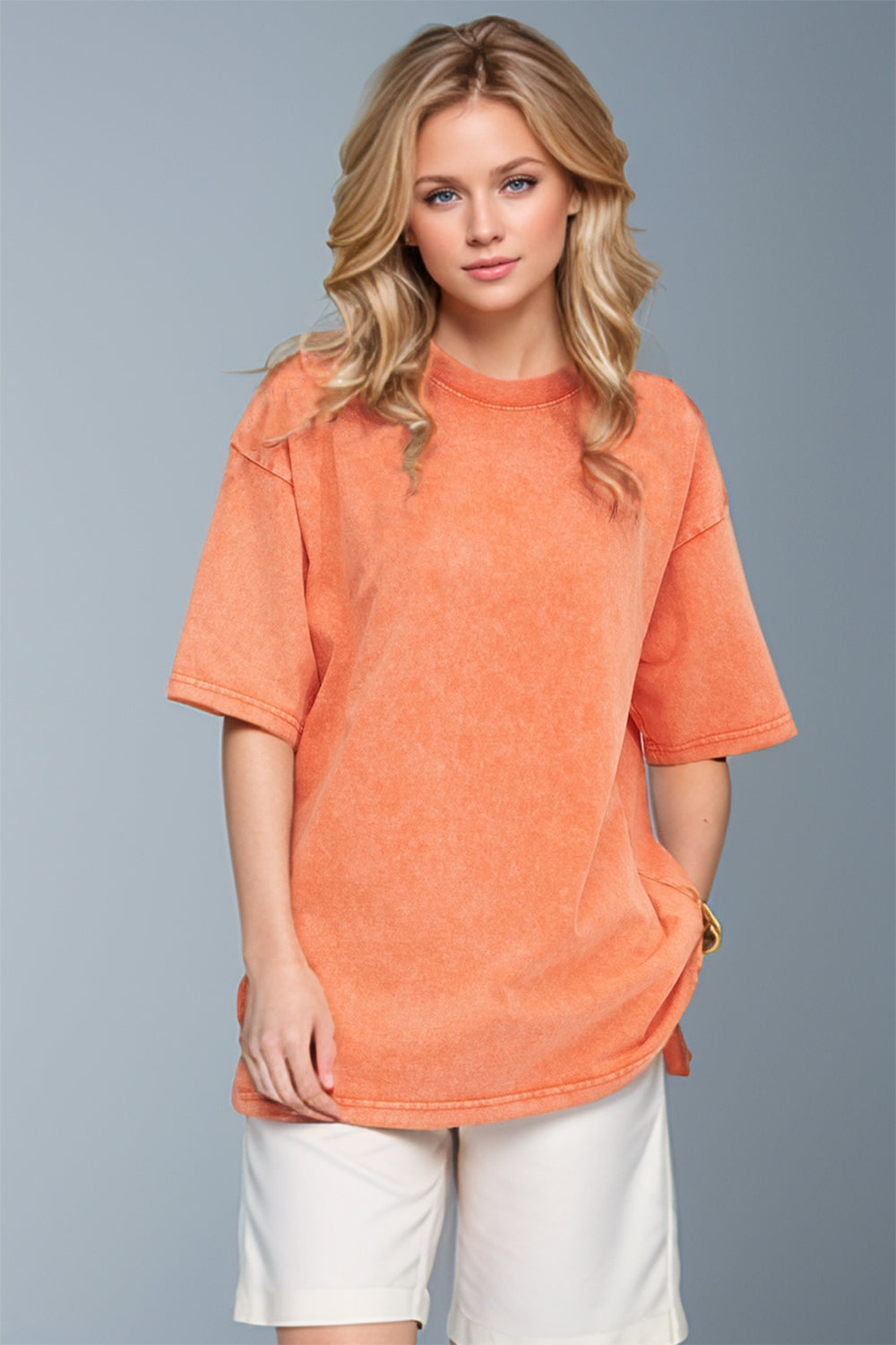 Washed 1/2 Sleeve T-Shirt