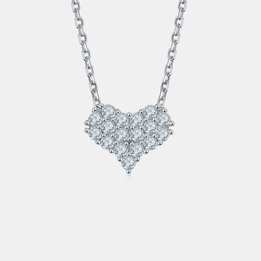 Moissanite 925 Sterling Silver Heart Necklace