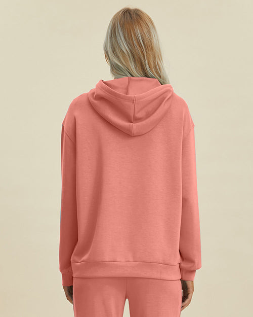 Basic Bae Air Scuba Drawstring Long Sleeve Hoodie with Kangaroo Pocket