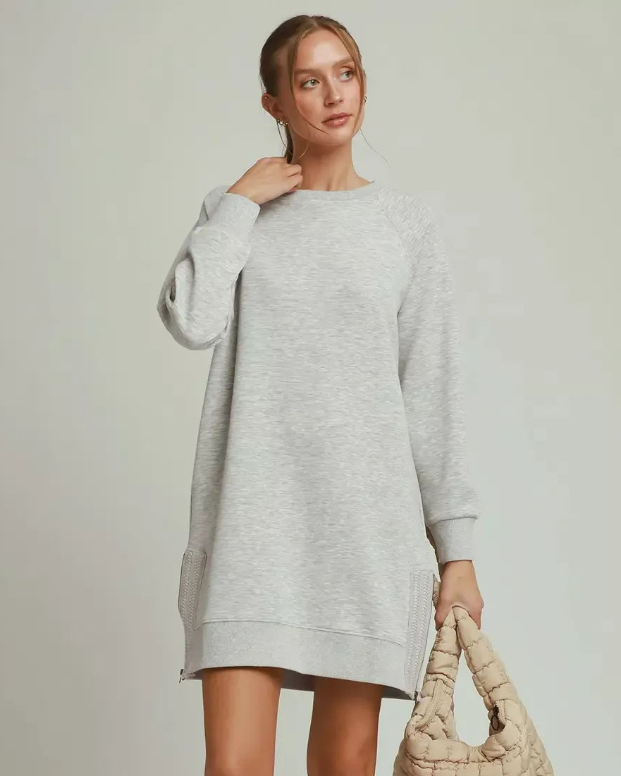 Umgee Side Crochet Zipper Detailed Dress